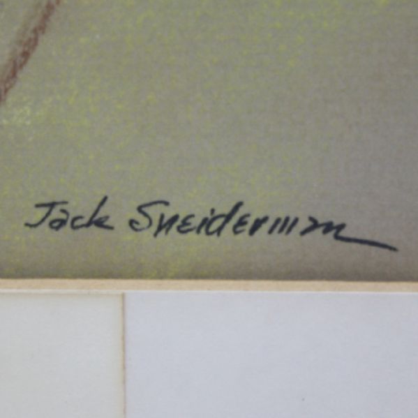 Tony Lema Original Signed Pencil/Chalk PGA Tour Portrait by Jack Sneiderman - Drawn in 1965