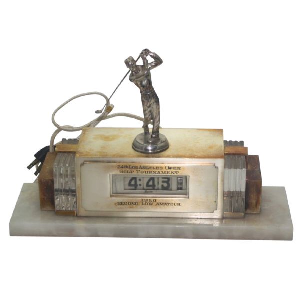 1950 Los Angeles Open Second Low Amateur Clock Trophy