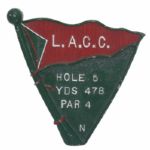  Los Angeles Country Club (L.A.C.C.)-1950s Hole 5 Tee Marker-Stranahan Collection