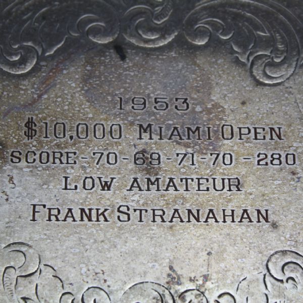 1953 Miami Open $10,000 Low Amateur Tray - Frank Stranahan