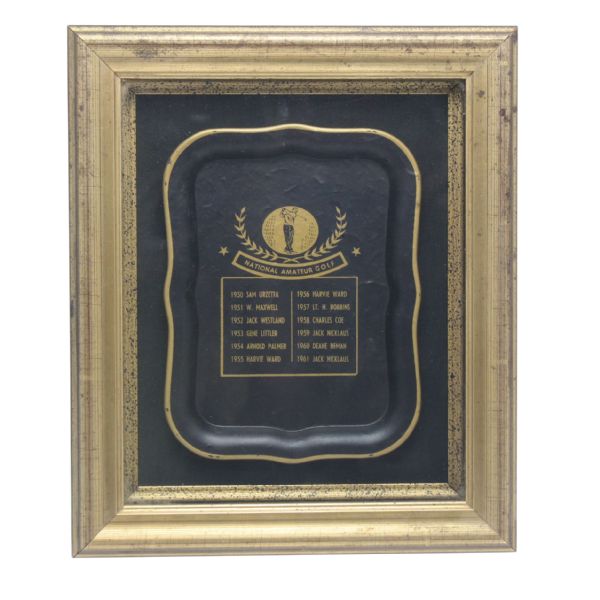 '62 Deluxe Framed US Amateur Champions (1950-61)Tray- W/ 2xChamp Jack Nicklaus