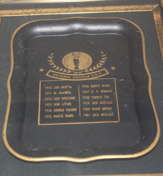 '62 Deluxe Framed US Amateur Champions (1950-61)Tray- W/ 2xChamp Jack Nicklaus