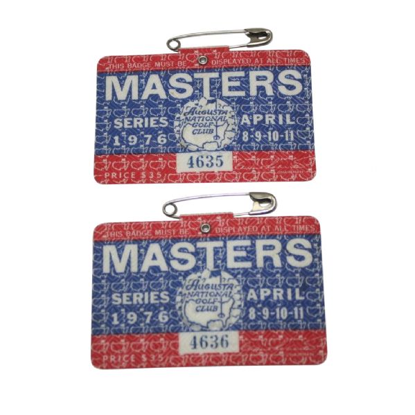 Lot of Two 1976 Masters Badges #4636 and #4635