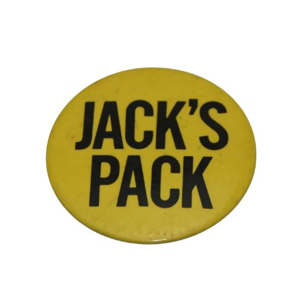 Jack's Pack Button- Jack Nicklaus 1960's fan club button