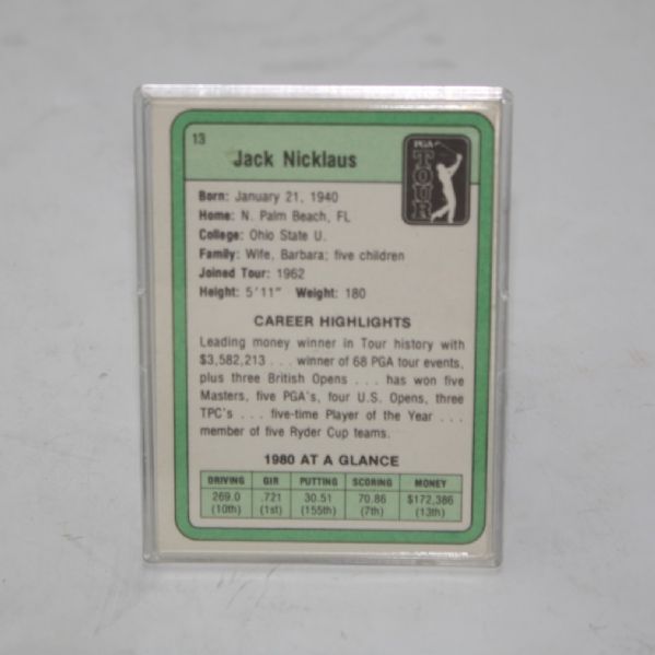 Jack Nicklaus Signed  1981 Donruss Rookie Golf Card JSA COA