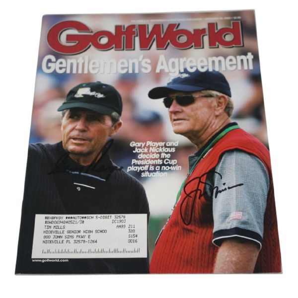 Jack Nicklaus and Gary Player Signed 'Golf World' Magazine JSA COA