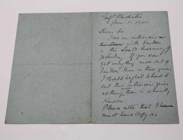 1901 Handwritten Garden G. Smith Letter 