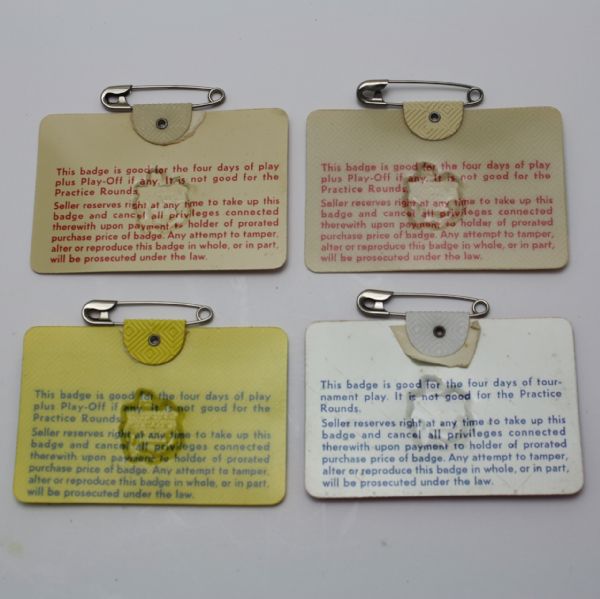Lot of Four Masters Badges: '70, '73, '74, and '76