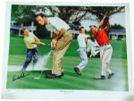 "The King in Augusta" Arnold Palmer Autographed Print - JSA COA
