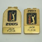 Jack Flecks 2003 and 2005 PGA Tour Money Clips