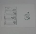 Gene Sarazen (1935 Champion) Signed Augusta National Scorecard JSA COA
