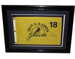 Framed Justin Leonard Signed Southern Hills US Open Flag JSA COA