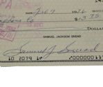 Samuel Jackson Snead Signed Personal Check JSA COA