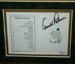 Jack Nicklaus Signed Scorecard(PSA G9360) and Arnold Palmer Signed Scorecard (JSA H39647) - Framed