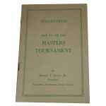 1949 Masters Spectator Guide - First Ever Issued - Snead Victory-SCARCELY Offered!