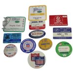 Twelve Badges/Passes from Tournaments Won by Jack Nicklaus