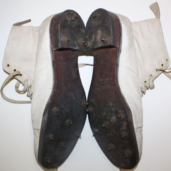 1920's Vintage High Top White Buck Golf Shoes
