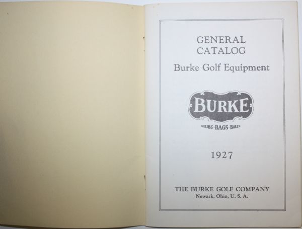 1927 Burke Catalog - Clubs Bags and Balls