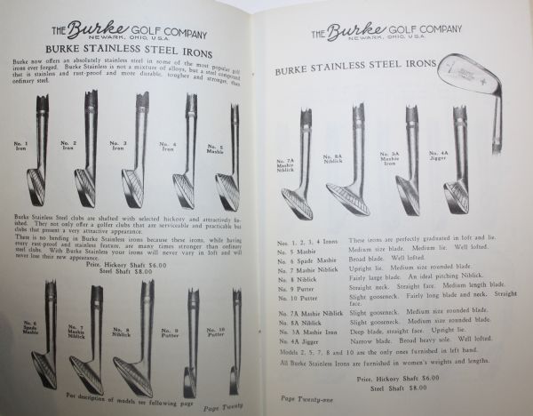 1927 Burke Catalog - Clubs Bags and Balls
