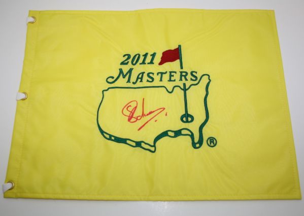 Charl Schwartzel Signed 2011 Masters Embroidered Flag JSA COA
