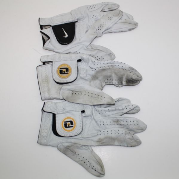 Lot of 3 Signed Golf Gloves - Harrison Frazar, Bernhard Langer, and Tom Lehman JSA COA