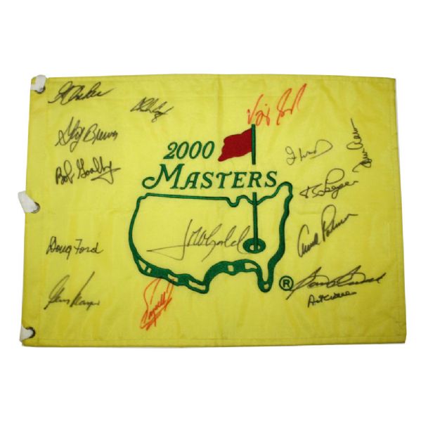 Masters Flag signed by 15 champions-With Four Deceased JSA COA