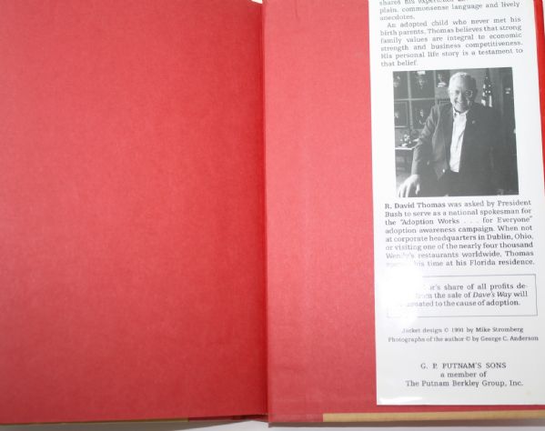 Signed Copy R.T. Jones Sr.-Dave's Way - A New Approach To Old-Fashioned Success Dave Thomas