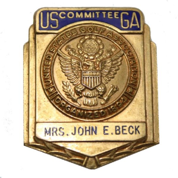 USGA Committee Badge Issued to Mrs. John E. Beck