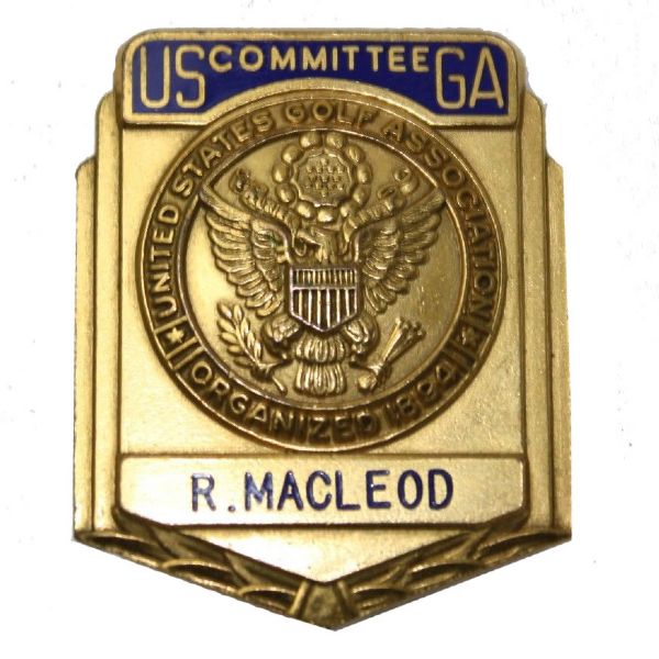USGA Committee Badge Issued to R. Macleod - Circa 1950