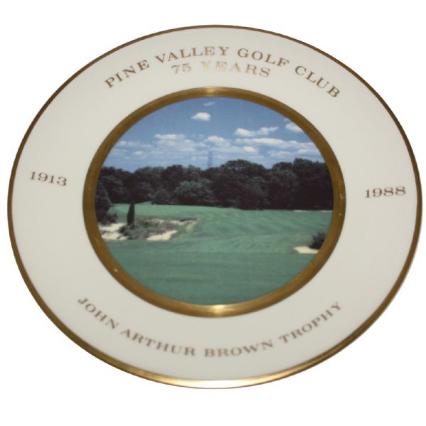 Pine Valley Golf Club 75 Years John Arthur Brown Lenox Trophy Plate - 1913-1988