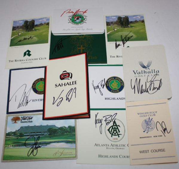 Lot of 11 PGA Champion Signed Signed Scorecards JSA COA