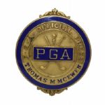 Vintage PGA PRess Badge - Thomas McEwen