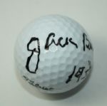 Jack Burke Signed Masters Logo Golf Ball with Year Inscription JSA COA
