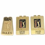 Lot of Three PGA Tour Rules Official Money Clips - 1994-1996