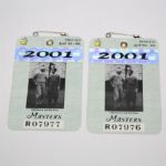 2001 Masters Miscellaneous Memorabilia