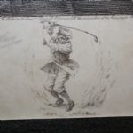 W. Dendy Sadler James Dobie Original signed Golf Print 1915 A Little Practice - Gifted to Bobby Jones