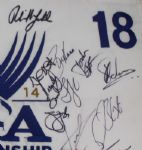 2014 White Embroidered Valhalla PGA Flag signed by 27 stars including RORY, PHIL, RICKIE JSA COA