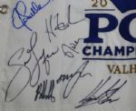 2014 White Embroidered Valhalla PGA Flag signed by 27 stars including RORY, PHIL, RICKIE JSA COA