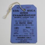 1965 US Open Third Practice Round Ticket - Garry Player Winner