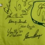 Billy Casper's Undated Masters Dinner Flag Signed by 29 Champs! JSA COA