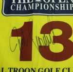 Justin Leonard Signed 1997 Royal Troon Flag - 13th Hole Large Auto
