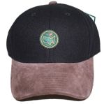 Augusta National Members Black Circle Patch Hat with Brown Bill