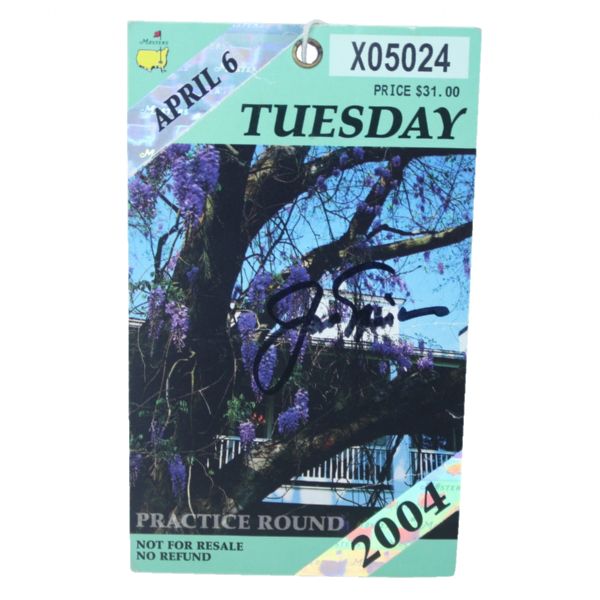 Jack Nicklaus Signed 2004 Masters Practice Round Ticket - Has Crease JSA COA