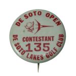 1960 De Soto Open Contestant Pin - Sam Snead Winner - Only Year Played