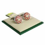 Masters Undated Silk Orange and White Cuff Links