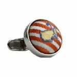Masters Undated Silk Orange and White Cuff Links