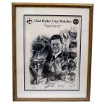 1997 "32nd" Ryder Cup Matches Matted and Framed Poster with Printed Signatures