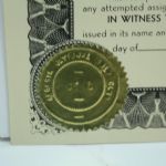 Vintage Augusta National Certificate