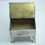 Early 1900’s Silver Plated Sand Tee Box on Stand & Adorned by Club & Mesh Golf Ball