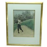 A.B. Frost Vintage Gold Framed Color Lithograph